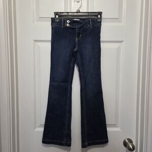 Abercrombie Kids Girl Low Rise Bootcut Dark Wash Jeans Size 9/10 Regular Y2k